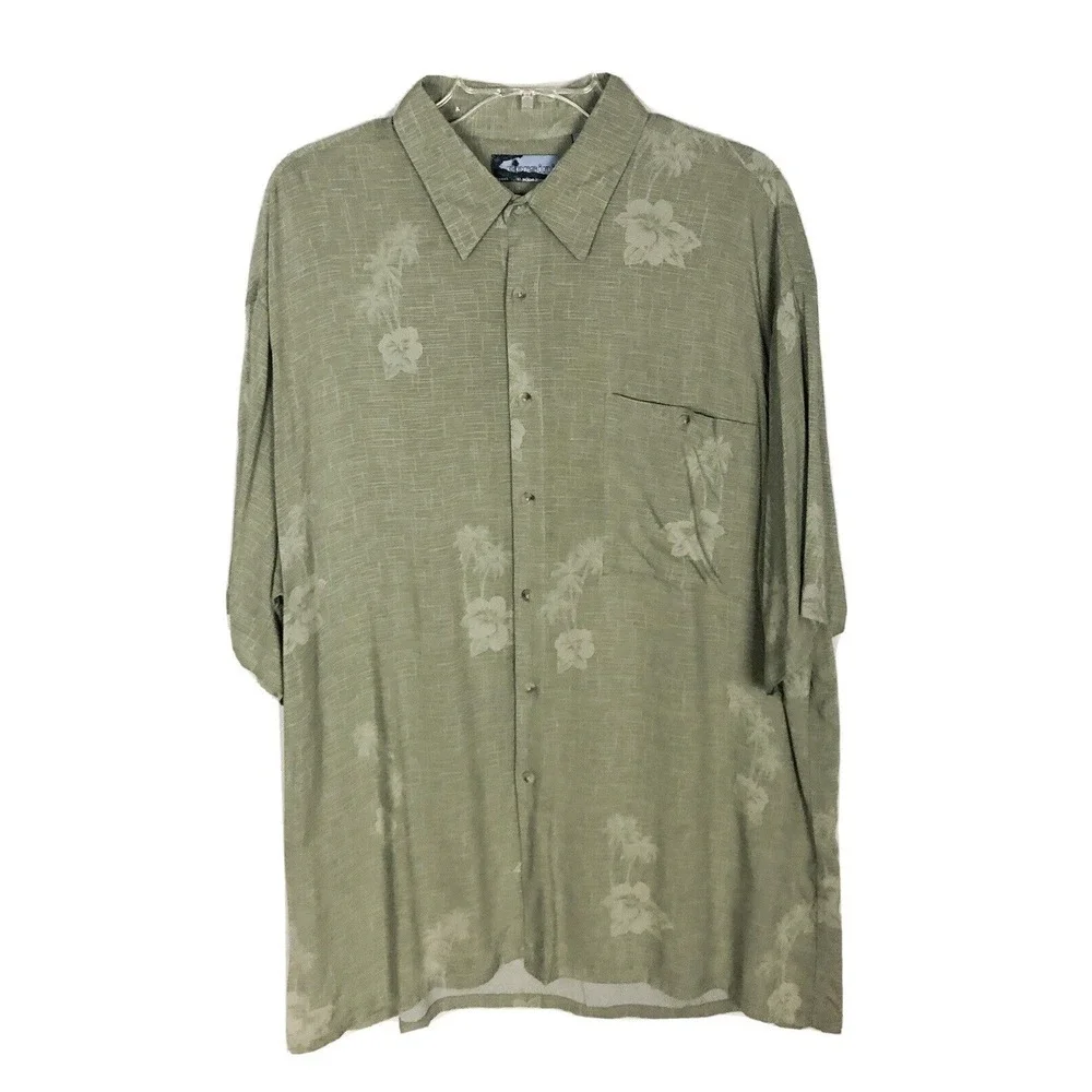 Corsini capri St Tropez Ibiza button up size XL Green Hawaiian shirt